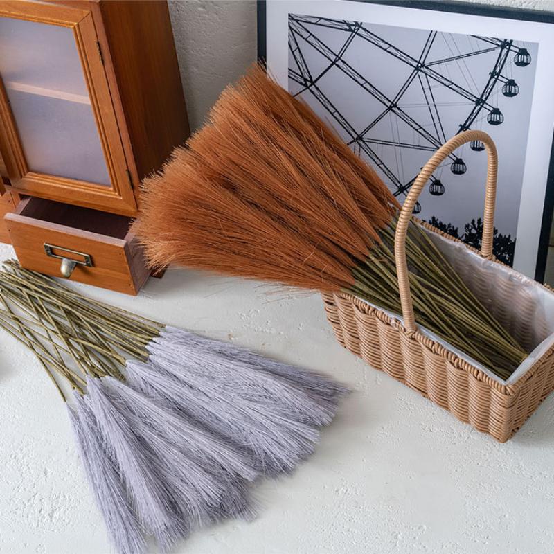 10 buc Buchet Pampas Artificial Floare de Stuf Fals Pampas Fals 40cm pentru Decorare Casă Nuntă Petrecere