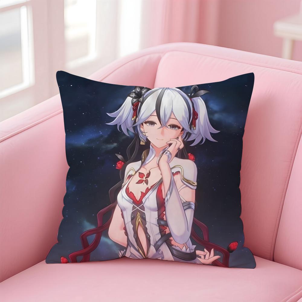 

Elegant WWuthering Waves CCamellya Cushion Cover Pillow Case Soft Friendly Fabric Concealed Zipper 30X30cm