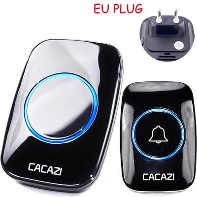 Campainha sem fio CACAZI à prova d'água 300M remoto UE plug campainha inteligente bateria