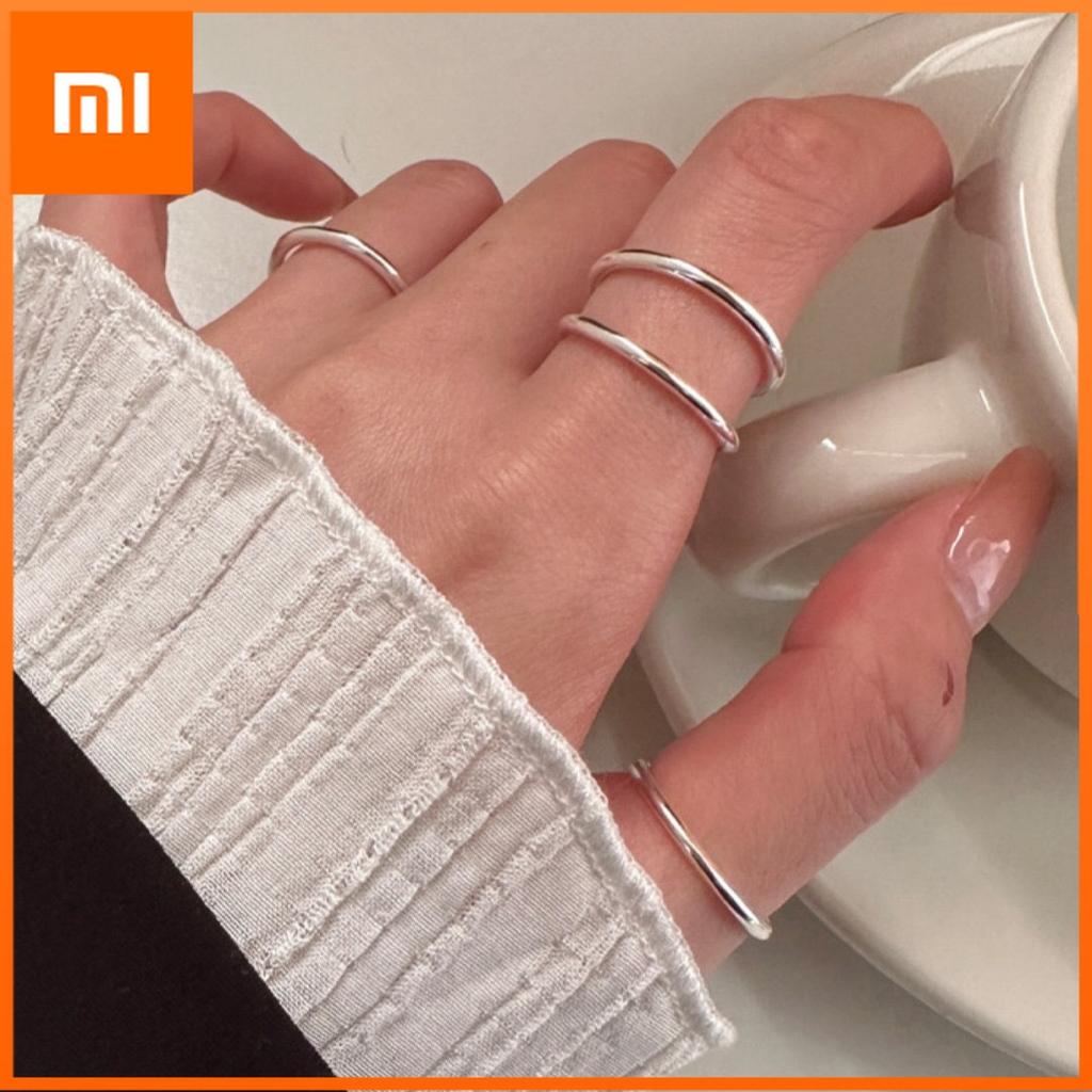 Xiaomi BF CLUB 925 Sterling Silver Ring For Women Jewelry Simple Retro Open Vintage Handmade Ring Allergy For Party Birthday Gift