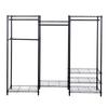 Portable Closet Wardrobe Carbon Steel Freestanding Clothes Rack Closet Organizer with Adjustable Shelves Hanging Rods