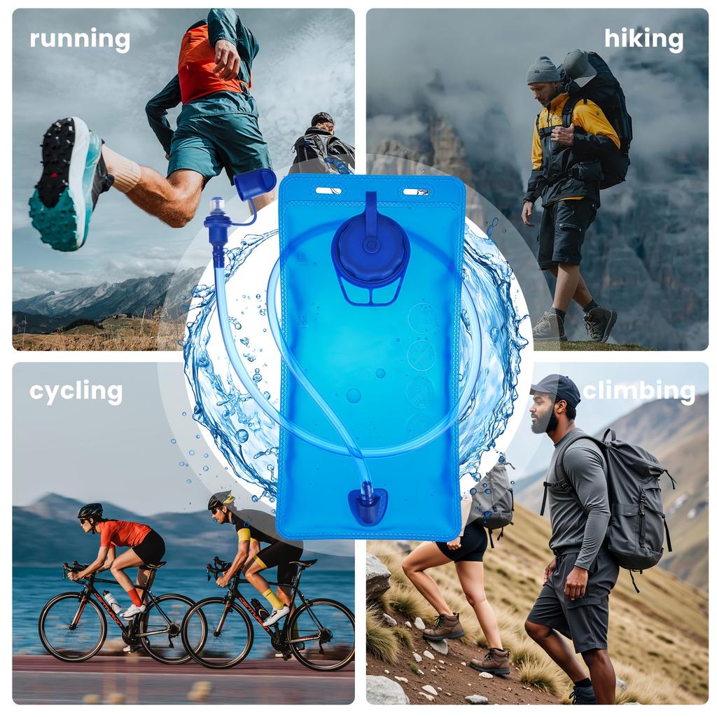 Hydration Bladder 67.63oz Water Bladder for Hiking Backpack Leak Proof Water Reservoir Storage Bag Water Pouch Hydration