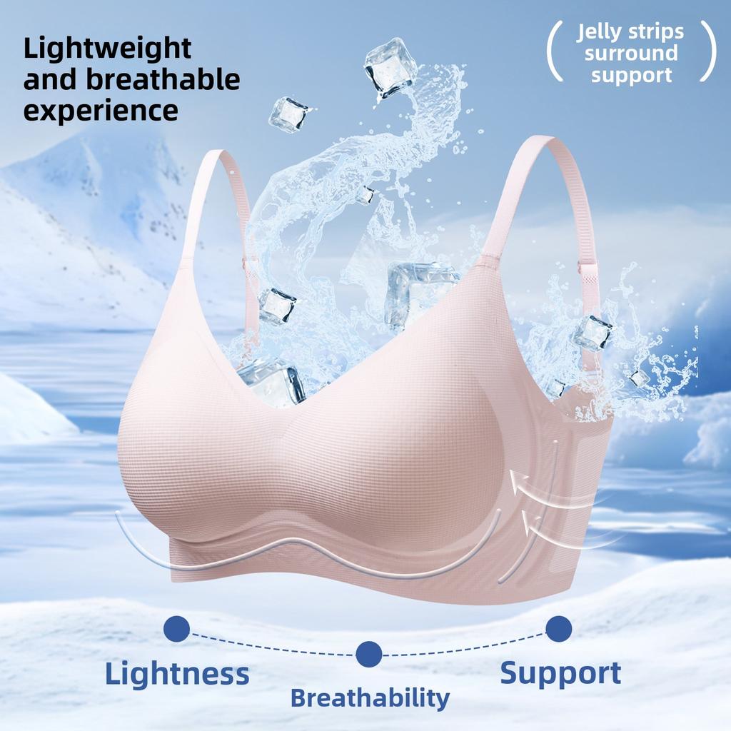 Women Summer Light 10A Antibacterial Soft Support On The Support Breathable Comfort No Underwire Jelly Pull Underwear
