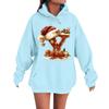 Women's Casual Comfortable Long-Sleeved Christmas Letter-Printed Warm Hooded Crew-Neck Sweatshirt