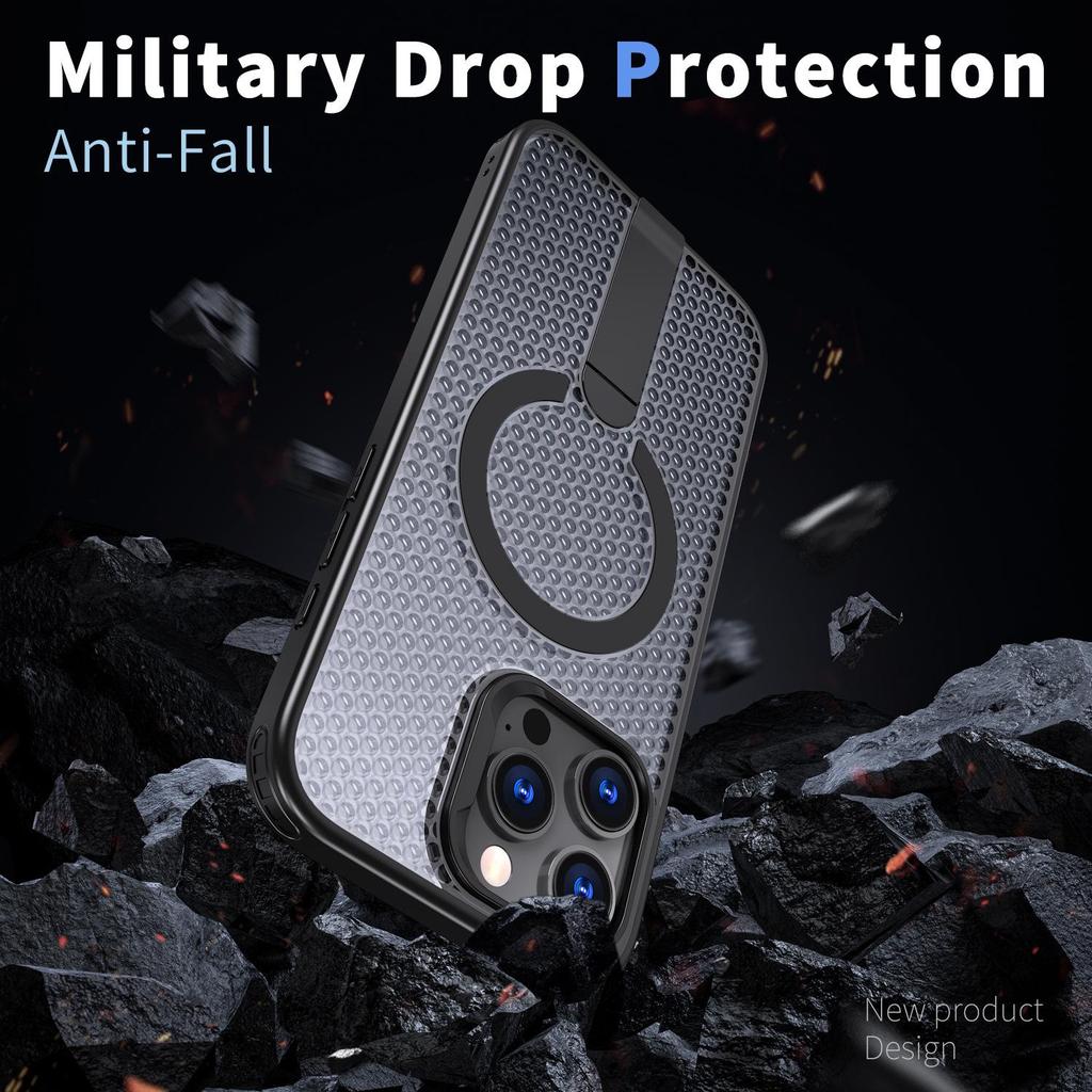 iPhone 17 Pro Max Cellular Heat Dissipation Protective Case with Magnetic Car Stand