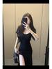 2025 Temperamental French Style Slimming Summer Slit Dress - Women's Sexy Short Sleeve Design