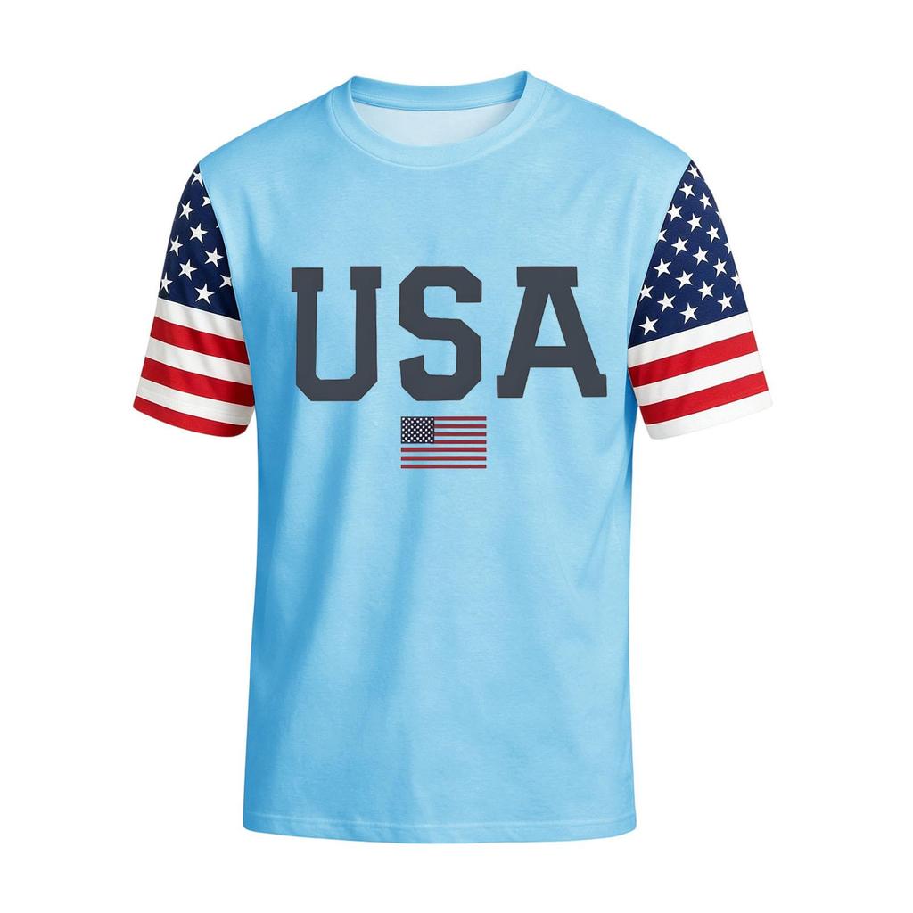 Camiseta casual para hombre con cuello redondo, ligera, transpirable y de manga corta