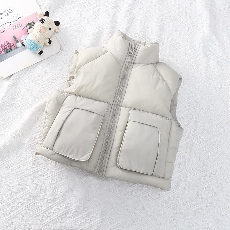 Children's Down Cotton Vest – Stand Collar Jacket for Boys & Girls, Autumn/Winter