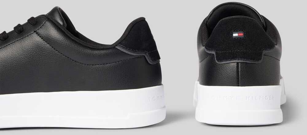 Sneakers Tommy Hilfiger TH Court LTH Detail Ess Court Ess Sneaker Black White