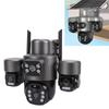 3 Lens Solar Security Camera 6MP HD 360 Degree Viewing Angle IP66 Water Proof Motion Detection WiFi Smart for Outdoor