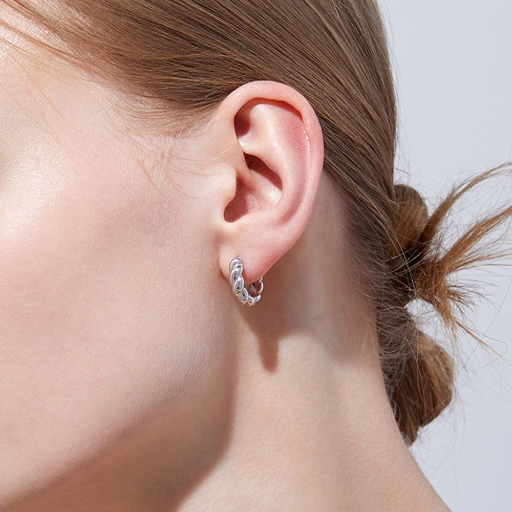 [Stonehenge] Silver One-Touch Earrings U0111