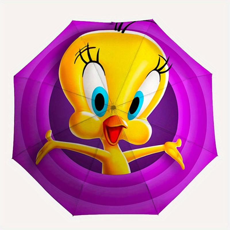 

Looney Tunes Tweety Bird Automatic Open/Close Umbrella Compact Travel Umbrella, 8 Rib Heavy Duty Construction, Ideal Gift, 181