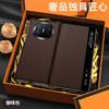 Luxury Genuine Leather Smart Window Protective Case For Huawei Mate X6 X5 X3 Collection Version Clamshell Folding Cover
