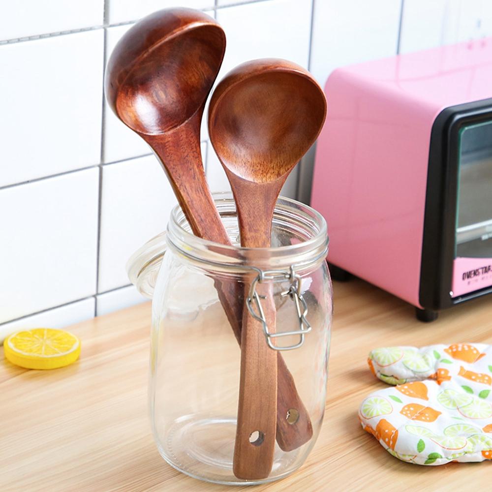 Stirrer Hot Pot Spoon Natural Wooden Long Handle Ladle Scoop Rice Soup Spoon Wood Spoon Soup Ladle