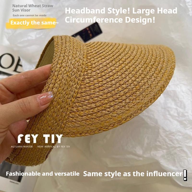 1pc Adjustable Empty Top Straw Hat,Summer Unisex UV Protection Foldable Wide Brim Sun Hat,Casual Versatile Bohemian Retro Street