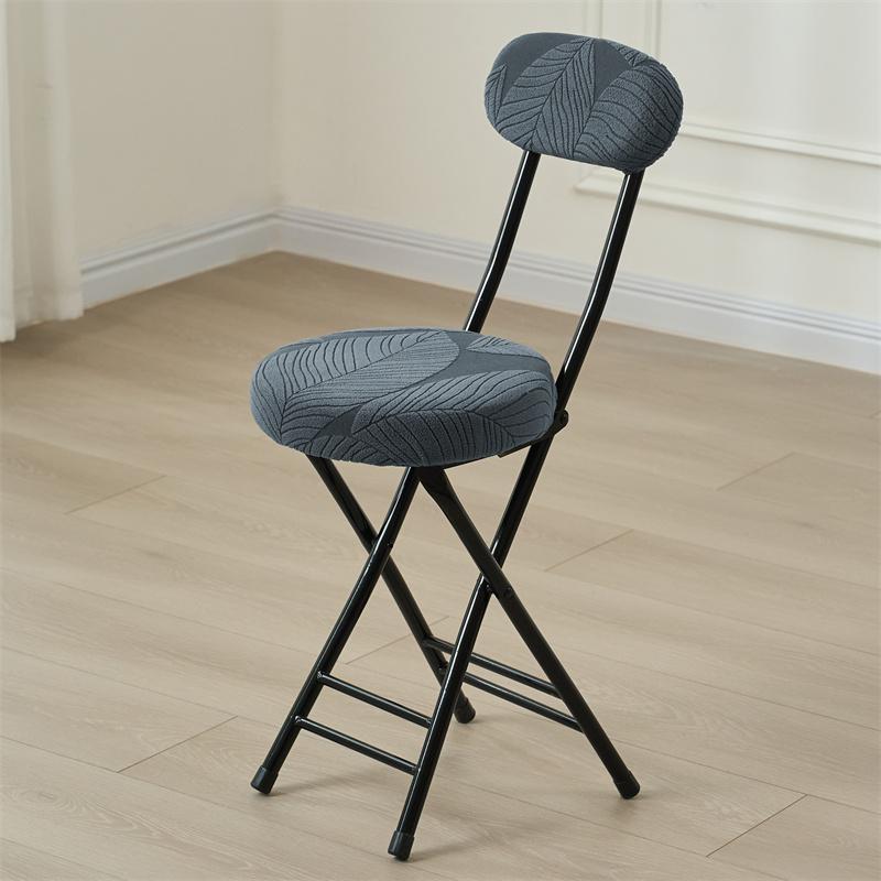 1/2 sets Opvouwbare Ronde Krukhoes Eetkamerstoelhoes voor Kantoor Huishouden Rugleuning Stoelhoezen Effen Kleur Slipcover