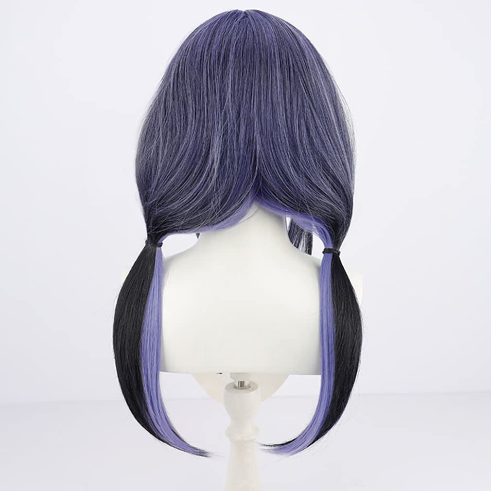 LAOBAO Ponto Nei Cosplay Black and Purple Mesh Costume Accessory for and Halloween Wig, Pigtails, Wig, Heat-Resistant, Parties, Festivals, (A)