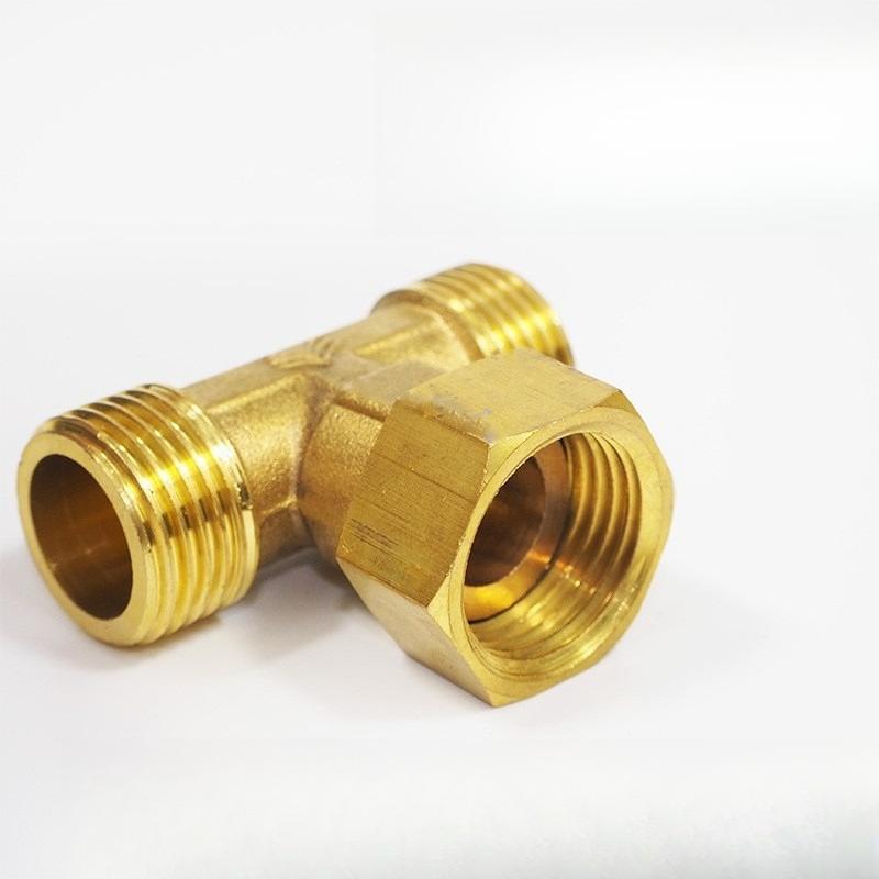 Pneumatic Plumbing Brass Pipe Fitting Male/Female Thread 1/2 BSP Tee Type Copper Fittings Water Oil Gas Adapter