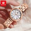 OLEVS Women's Watches Roman Scale Auto Date Exquisite Small Dial Stainless Steel Waterproof Elegant NEW Ladies' Watches