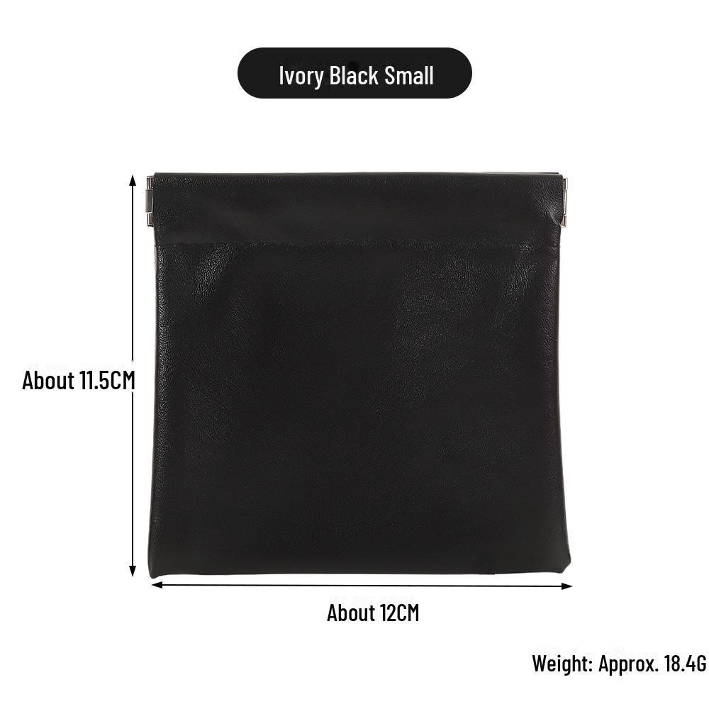 Auto-Close PU Leather Cosmetic Bag for Travel - Holds Lipstick, Earphones, Chargers, and Cables.