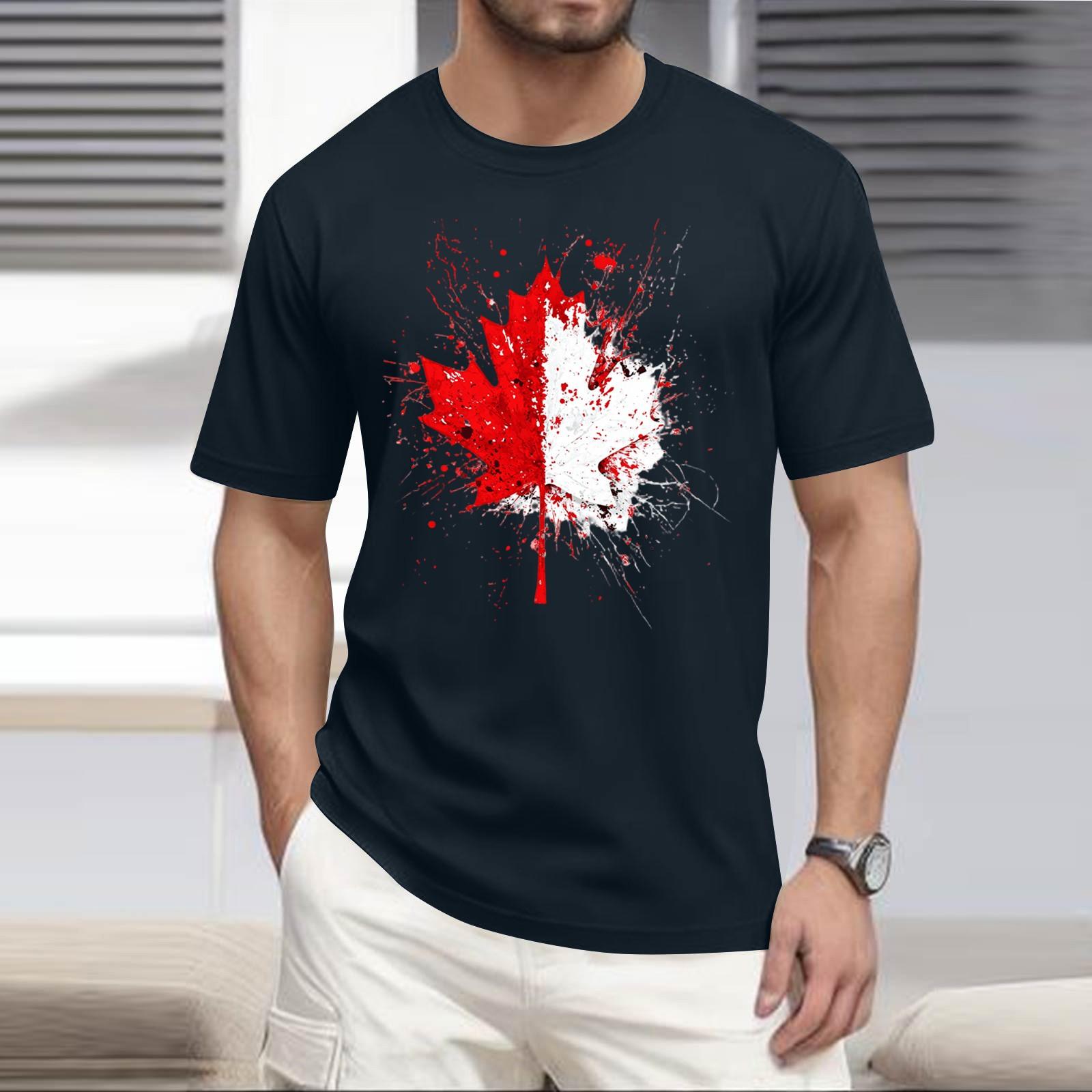 

Мужская повседневная футболка с круглым вырезом и короткими рукавами с принтом XXL тёмно-синий