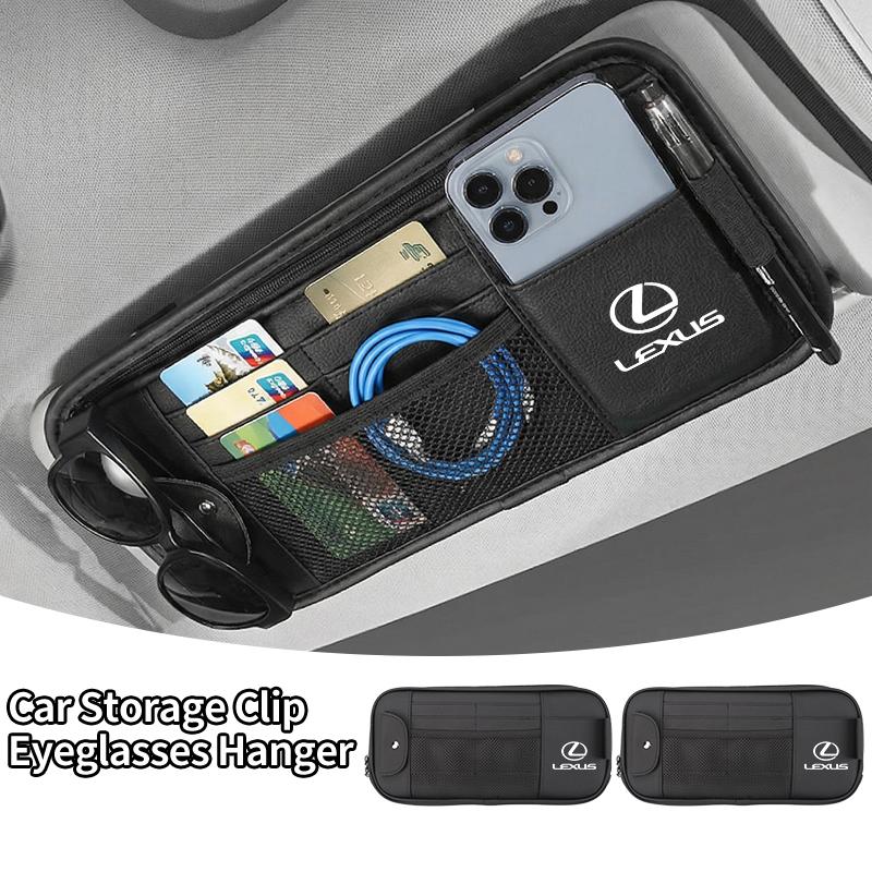 Car Sun Visor Organizer Sunglasses Holder Card Clip Bag Accessories For Lexus UX250h RX450h CT200h RX400h NX300h RX350 RX300 GX4