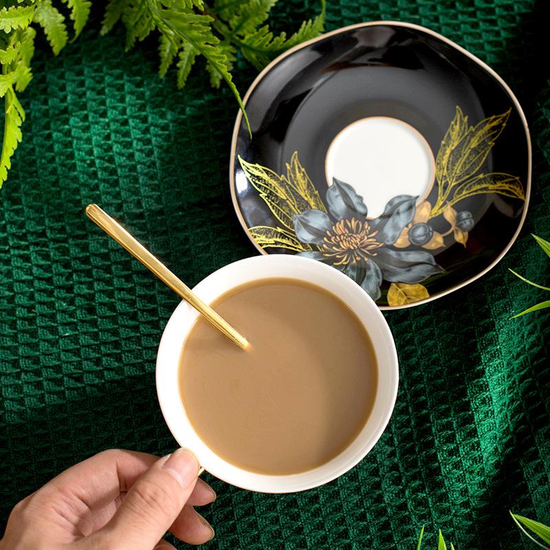 Vintage Luxury Bone China Coffee & Tea Cup Set - Elegant Ceramic Gift Pair
