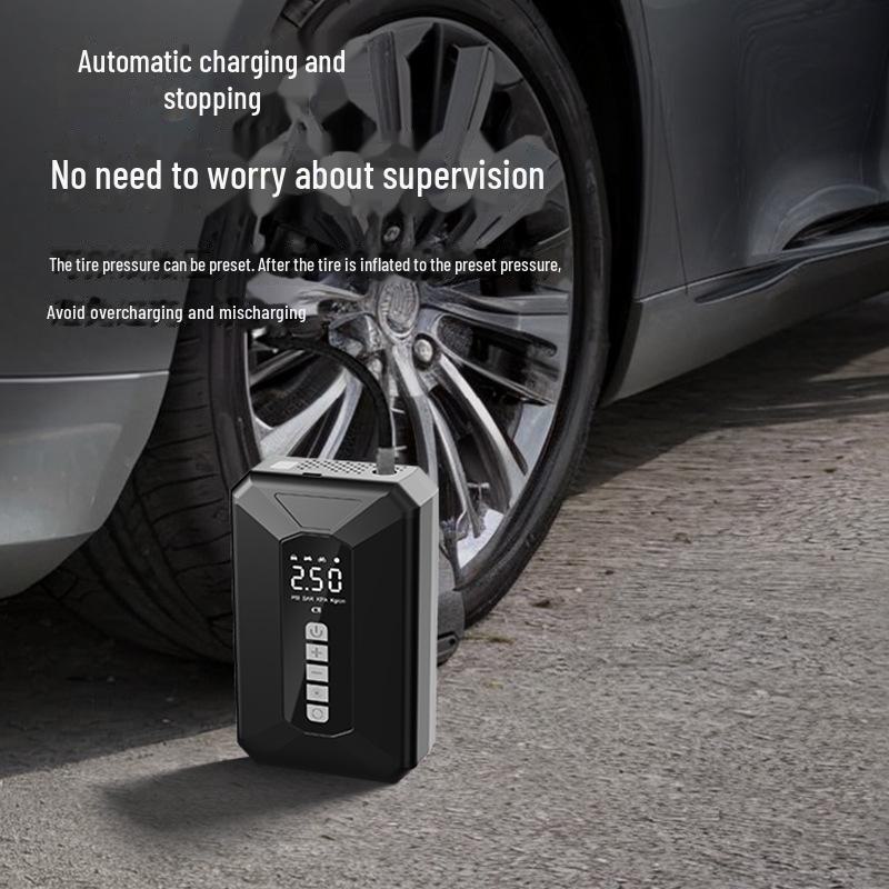 Smart Portable Air Pump & Flashlight: High-Voltage, Fast Charging, Wireless Digital Display for Cars & Travel