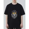 Crewneck T Shirt Black Lion With Sunglasses Print Casual Streetwear For Men