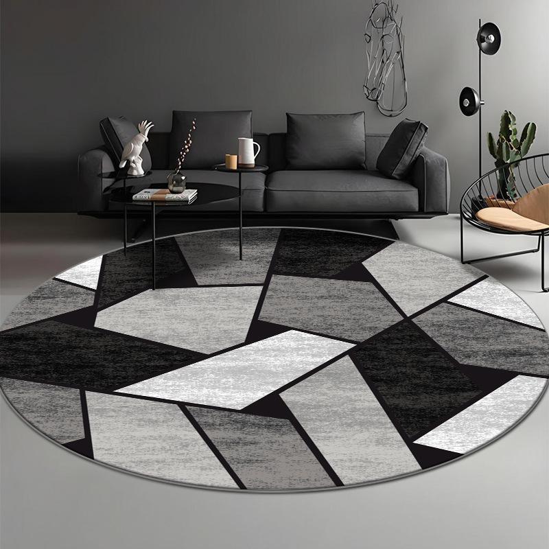 Modern Geometric Circular Carpet Luxury Office Chair Floor Mat for Spacious Living Room Sofa Carpet Home Decoration