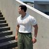 Men's High Street Summer Polo Shirt - Knitted Short Sleeve, Lapel, Cooling Pullover