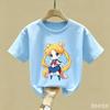 Maglietta Sailor Moon Bambini Ragazza Ragazzo Vestiti Estivi Neonato Cotone Magliette Stampa Manica Corta Top Bambini Toddler Anime Magliette Regalo