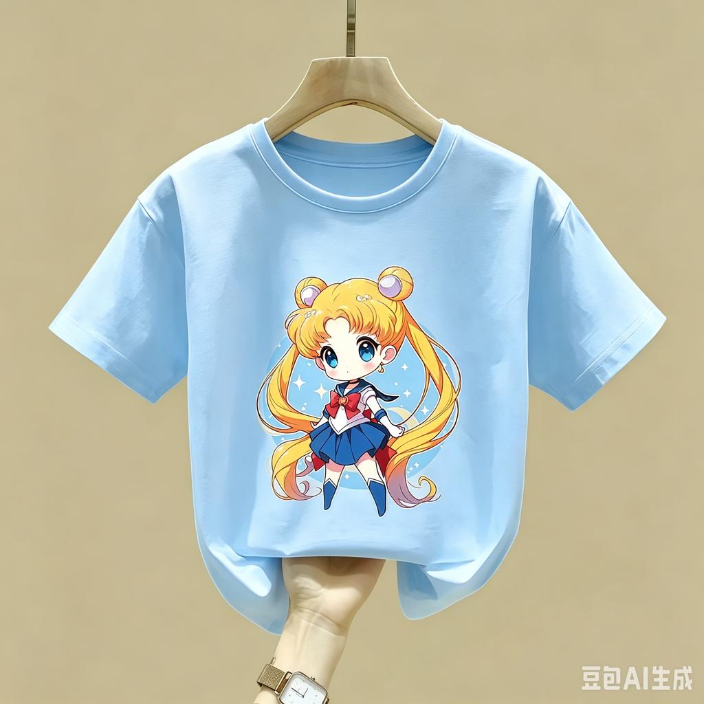 Maglietta Sailor Moon Bambini Ragazza Ragazzo Vestiti Estivi Neonato Cotone Magliette Stampa Manica Corta Top Bambini Toddler Anime Magliette Regalo