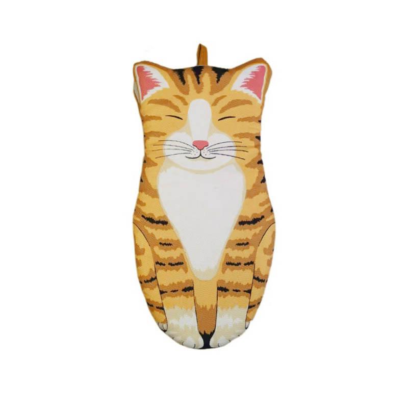 1pc Cute Cat Paws Oven Mitts Heat Resistant Non-slip Long Gloves Cotton Baking Insulation Microwave Gloves Cat Paw Gloves