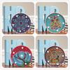 New Diy Creative Diamond Painting Small Light Night, Cartoon Animal Decorative Painting Set Table Led Modeling Light Tree With Round Frame
