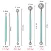4 Pills Stick Ultralight Clay Soft Pottery Fondant Cake Tools Stainless Steel Baking Petal Ruffle Seamstress Tool Petal Pattern Stick