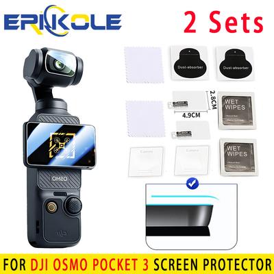 2PC Displayschutzfolie für DJI Osmo Pocket 3 Gimbal-Kamerazubehör, kratzfest, HD-Schutzfolie aus gehärtetem Glas