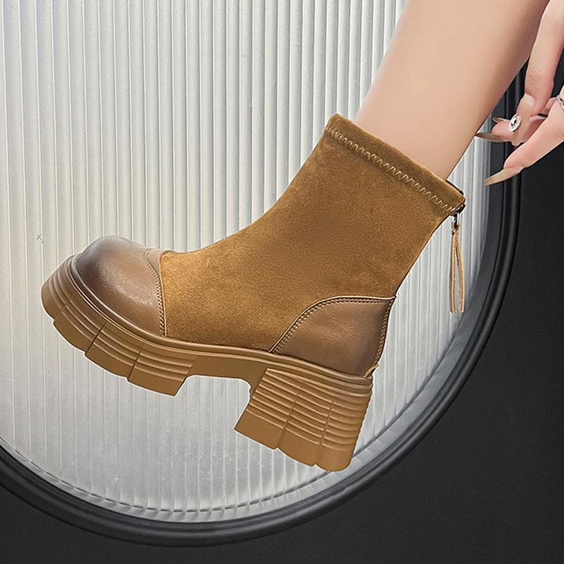 

Ankle Boots for Women Sexy High Heels Fashion Shoes Winter Chunky Woman Boots Pumps Elegant Dress Zip Chelsea Boots Mujer 40