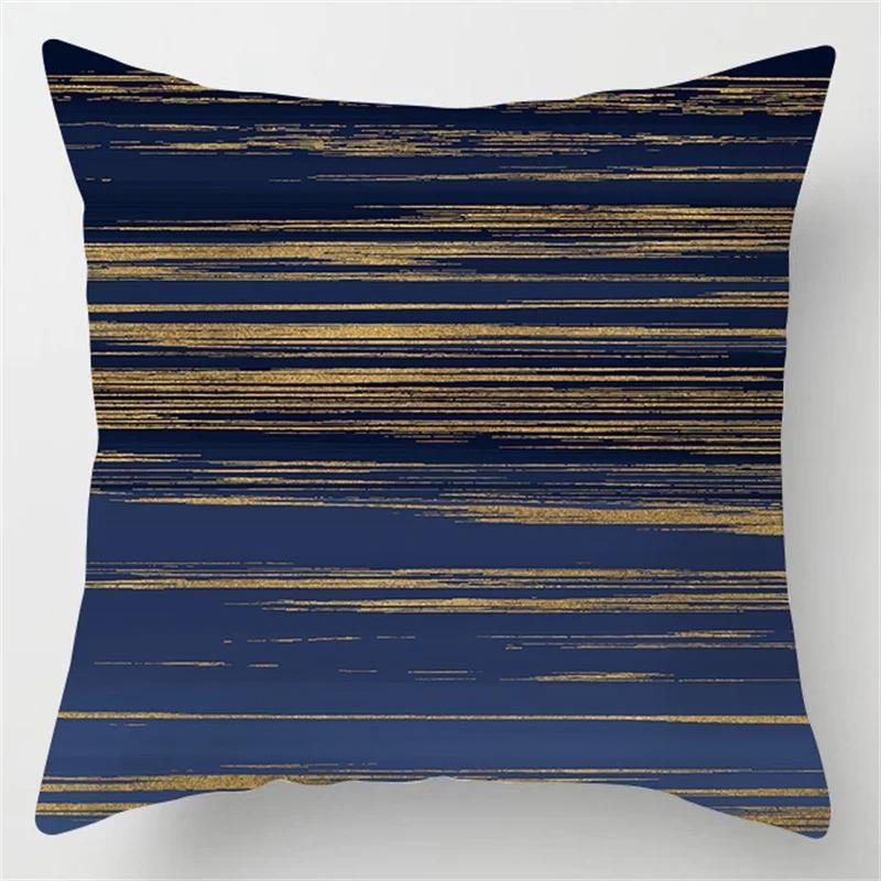 Simple Blue Pattern Pillowcase Living Room Office Home Pillowcase Car Ornaments