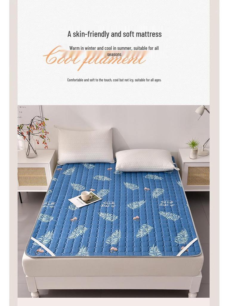 Dual-Season Mattress Pad with Rattan Base – Cooling, Summer/Winter Use for Single/Double Beds, Ideal for Dorms