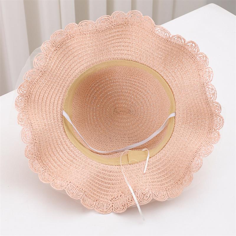 Baby Mädchen 2-teiliges Strohhut und Schultertaschen-Set Sommer Blumen Strand Eimerhut Breite Krempe Sonnenschutz Urlaubsoutfit Accessoire