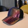 Women's Summer Mesh Sequin Visor Hat: Breathable, Fashionable Korean-Style Duckbill Cap for Travel & Sun Protection