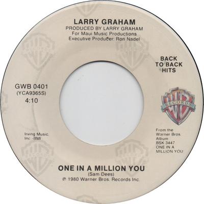 Disco de 7 polegadas LARRY GRAHAM - One In A Million You / When We Get  GWB0401 Warner Bros. Re 1986 US Soul/Funk Usado