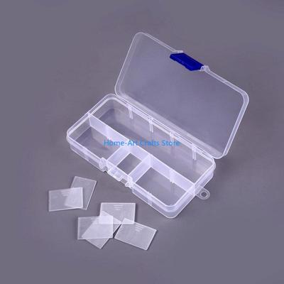 Y3NA Clear Plastic Storage Box 10 Compartment with Sealing Lid Container for Case for Small Jewelry Ring for Pill Multicolor