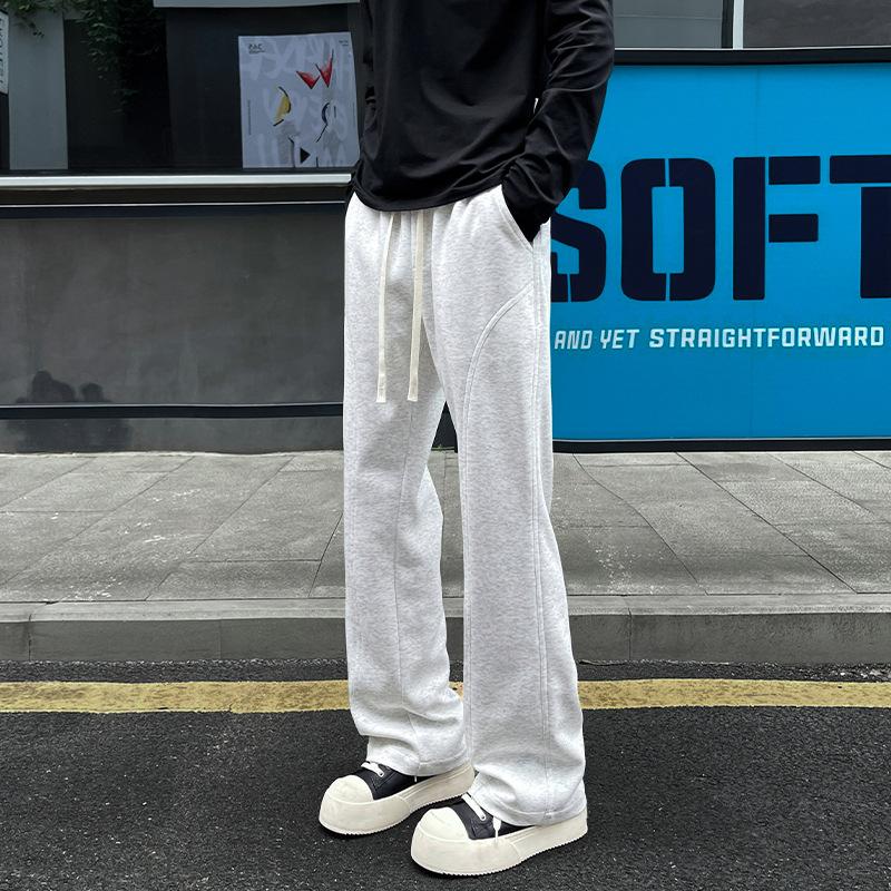 Men S Loose Straight Leg Drawstring Casual Sweatpants High Street Style