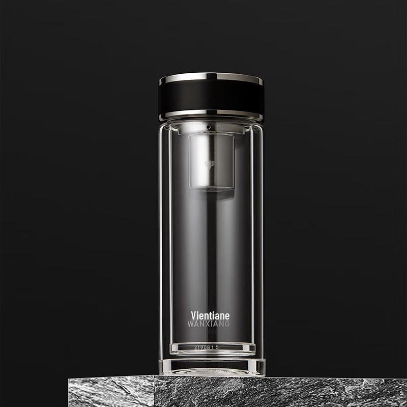 Wanxiang Portable Double-Layer Glass Tea Infuser Cup