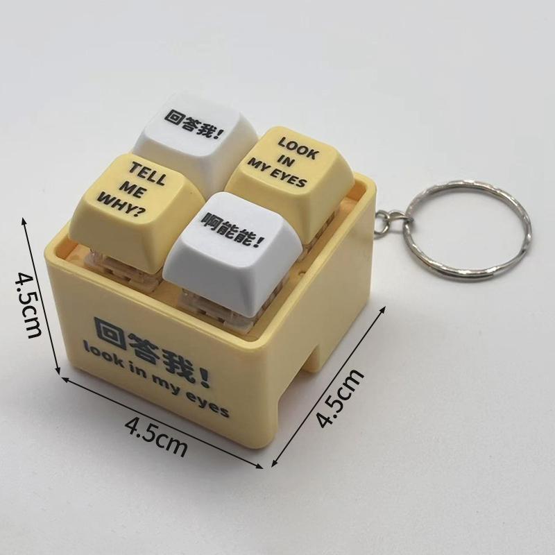 Funny Keychain Viral Sound Fidget Keychain Stress Relief Press Button Keychain Keyboard Keyring Make Sound Keychains