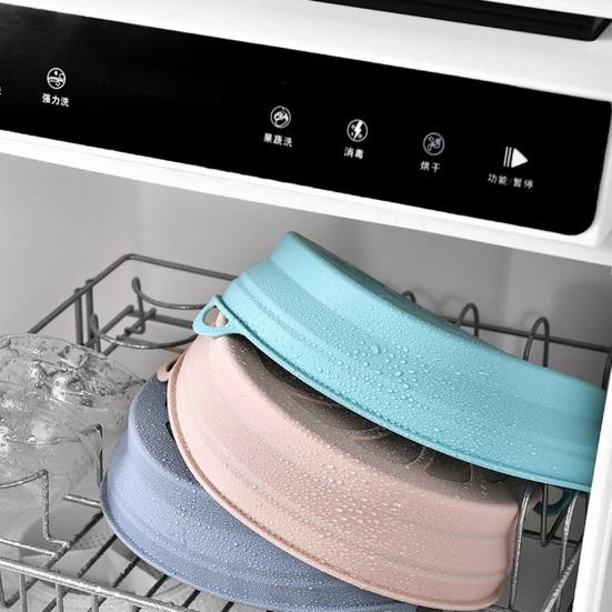 Foldable Silicone Baking Pan Heat-Resistant Handles Space-Saving Round Frying Pot Pad Pan Kitchen Supply