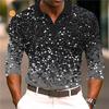Men's Long Sleeve Striped Polo Shirt, Casual Versatile Top for Daily Wear