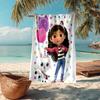 Ultra-Soft Beach Towel with Gabby’s Dollhouse Theme,Ideal for Pool - Camping, Diving - Perfect Travel Essential, Vibrant Beach Towel.
